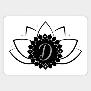 D - Lotus Flower Monogram Sticker